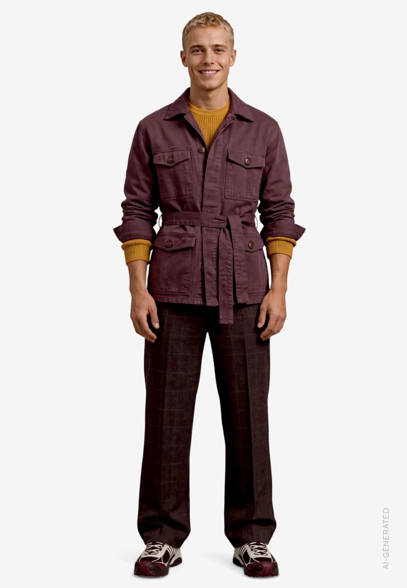 Herren Field Jacket mit Bindegürtel