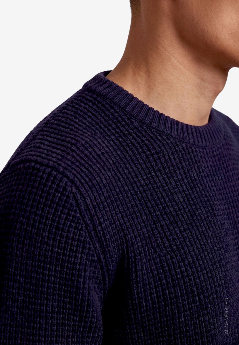 Herren Strickpullover mit Rundhalsausschnitt
