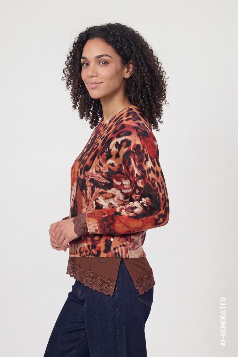 Strickpullover mit Muster-Mix
