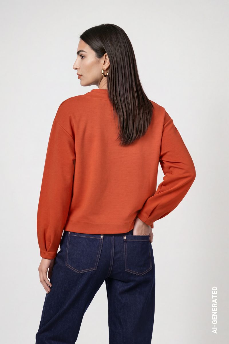 Sweatshirt mit samtigen Bindeband