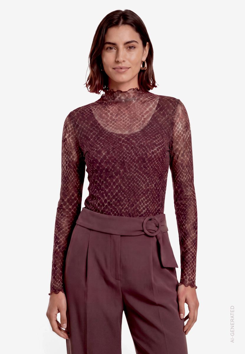 Mesh-Shirt mit Muster