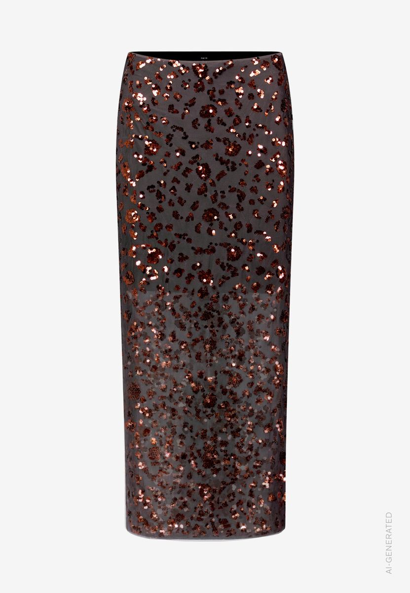 Damen Midirock mit Pailletten