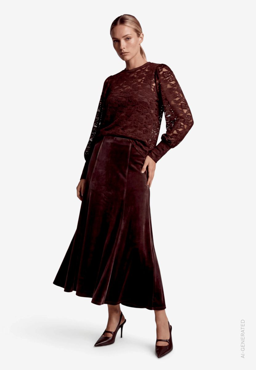 Damen Spitzenshirt mit Rundhalsausschnitt