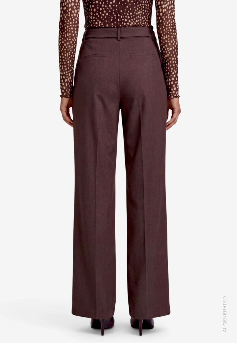 Damen Stoffhose flared mit Gürtel
