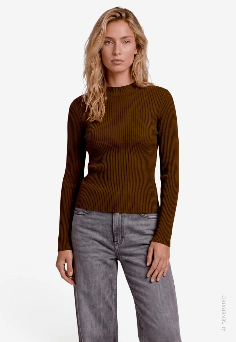 Damen Feinstrickpullover mit Stehkragen