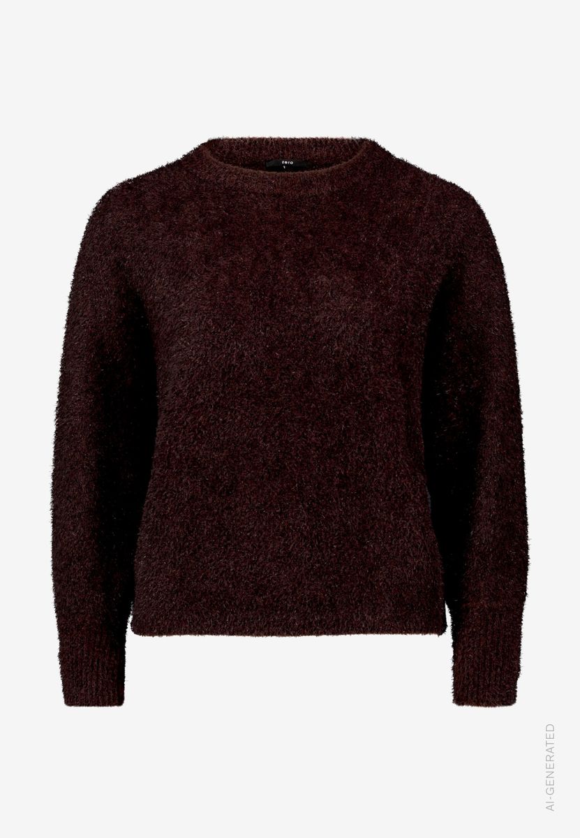 Damen flauschiger Pullover mit Glitzer