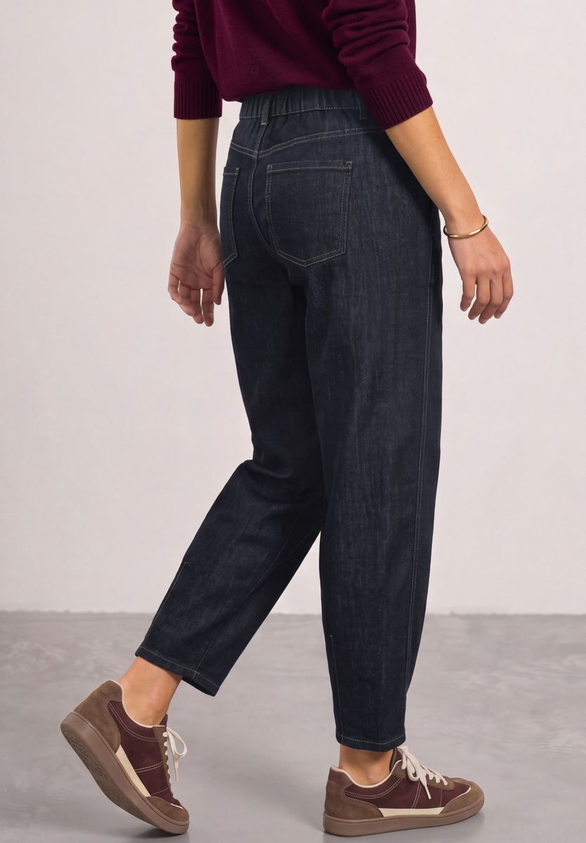 High Waist barrel Leg Jeans mit Tunnelzug