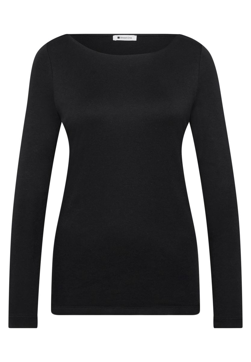 Basic Shirt mit U-Boot-Ausschnitt