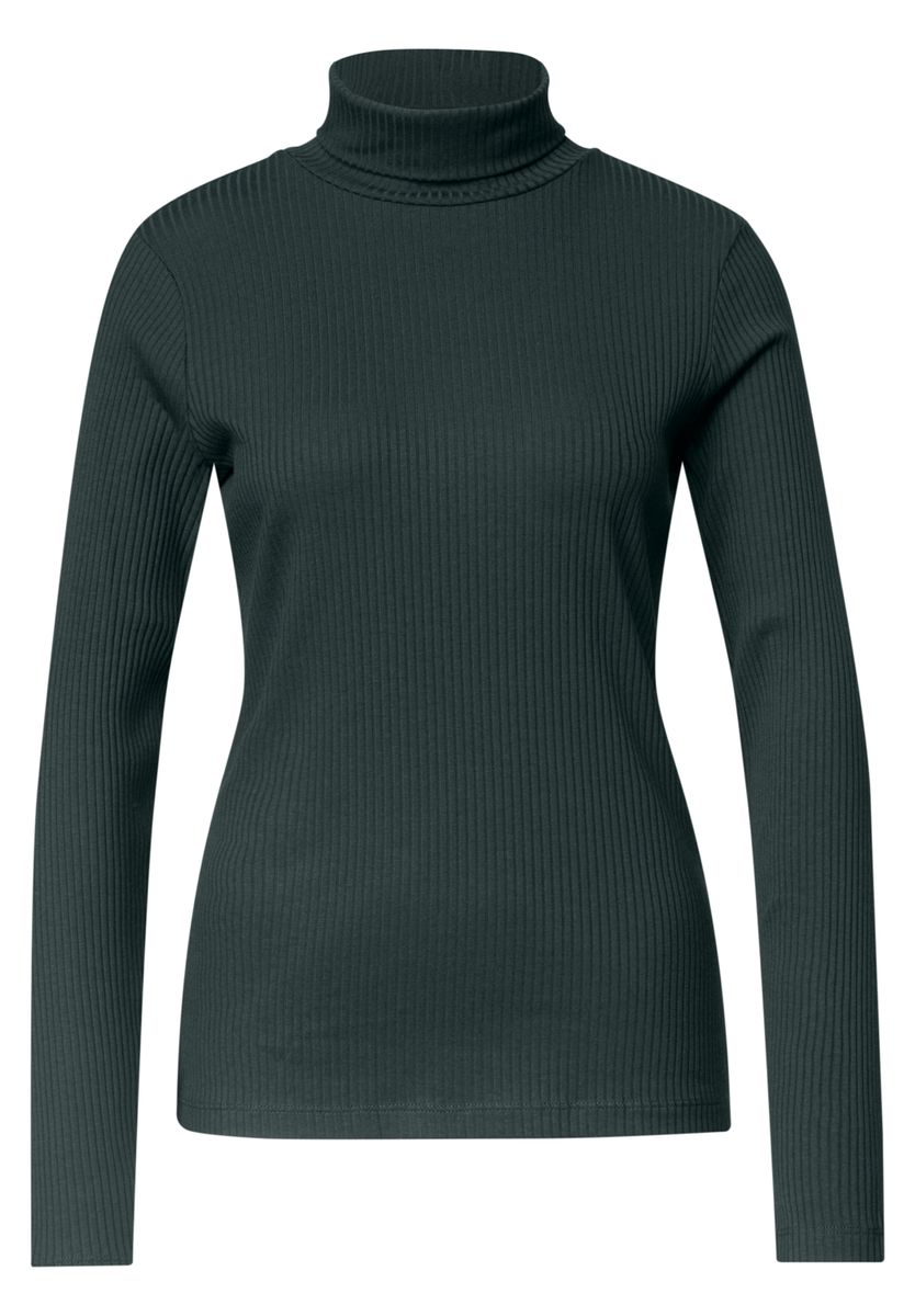 Basic Shirt in Unifarbe mit Rollkragen