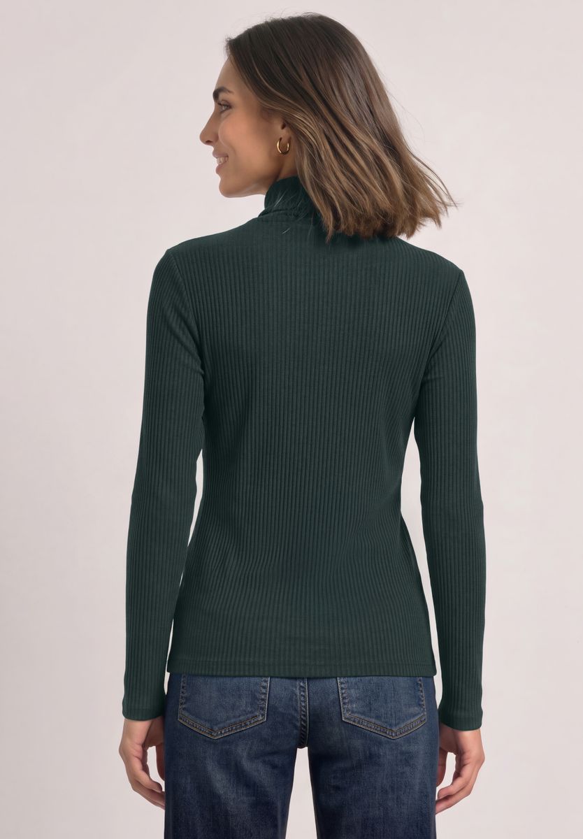 Basic Shirt in Unifarbe mit Rollkragen
