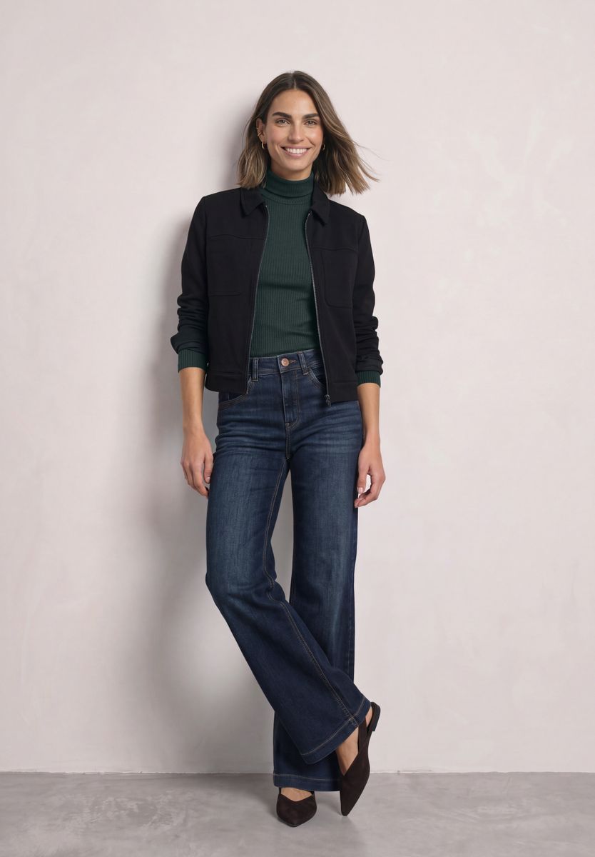 Basic Shirt in Unifarbe mit Rollkragen