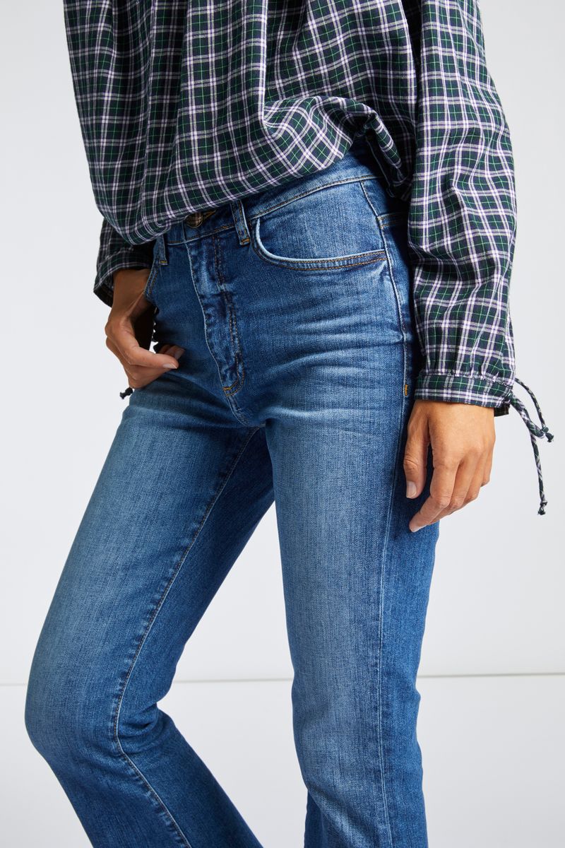 kick flare blue denim