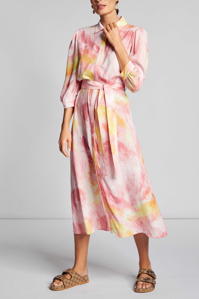 printed shirt dress