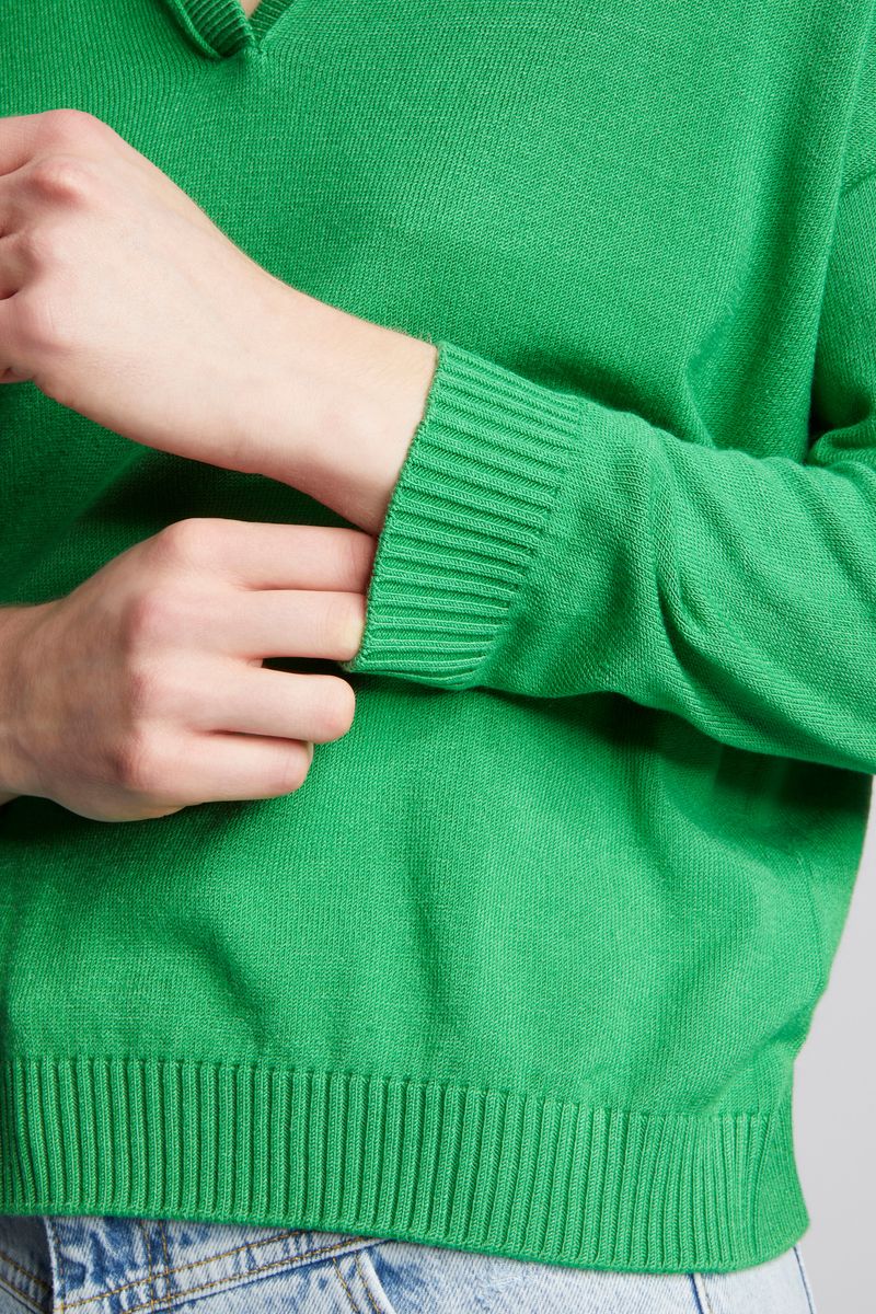 V-neck with placket