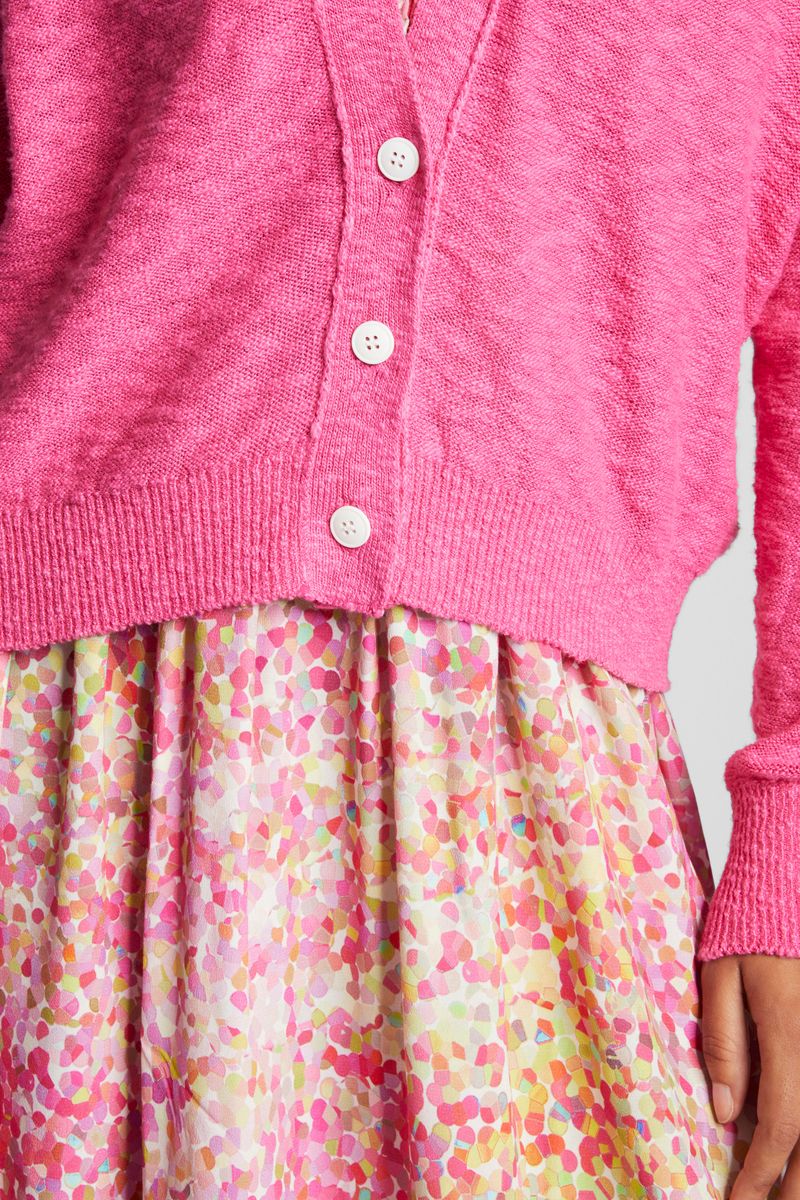 V-neck slub cardigan