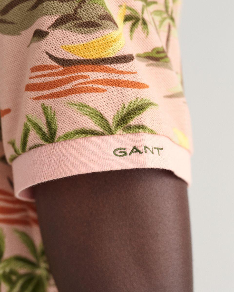 Hawaiian Print Poloshirt
