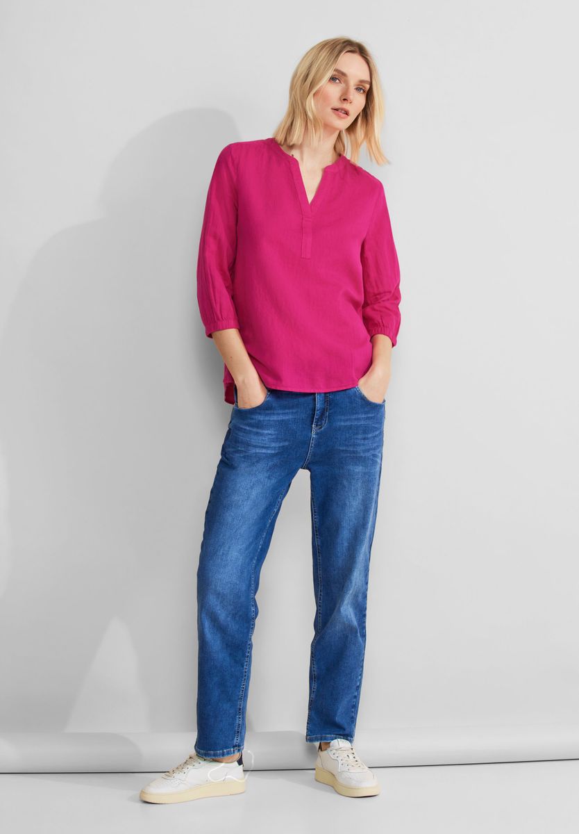 Bluse aus Leinenmischung