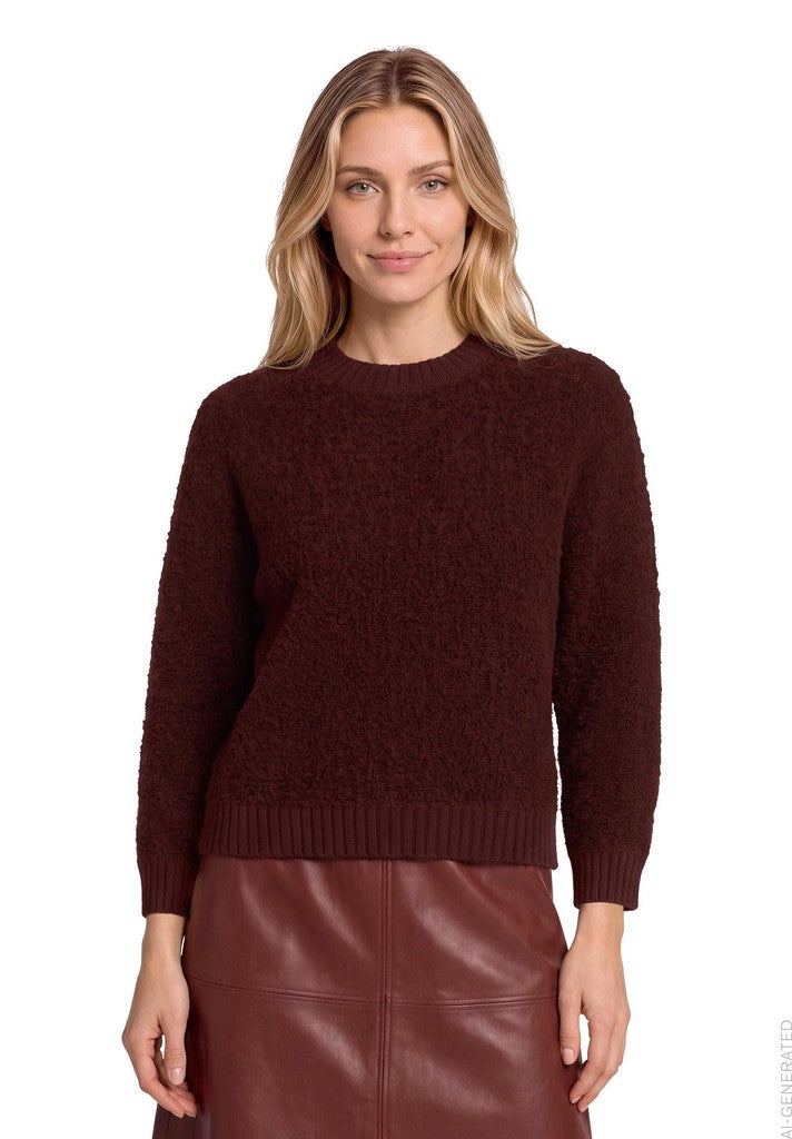 Betty & Co Strickpullover Dark Red Melange Rot – Ansicht 2
