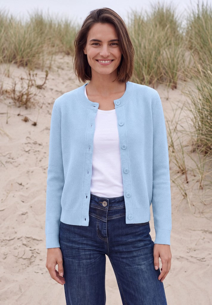 CECIL Strickjacke Structured cosy Cardigan Cosmopolitan Blue Melange Blau – Ansicht 2