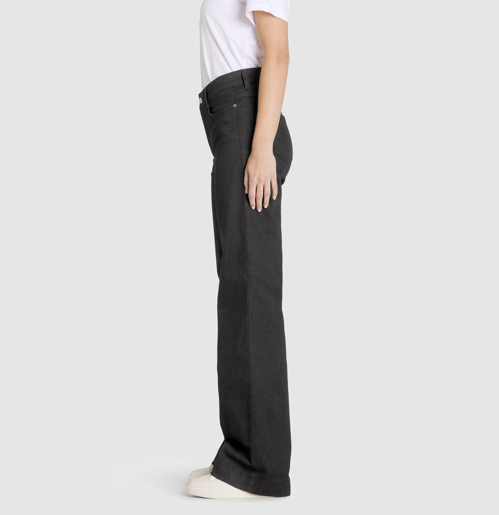 MAC Straight Leg Jeans Wide Authentic Stretch Schwarz – Ansicht 2