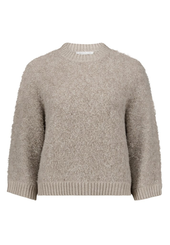 Betty & Co Strickpullover Taupe Melange Beige