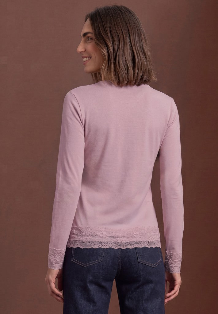 Street One Langarmshirt mit Boat Neck Quiet Rose Rosa – Ansicht 4