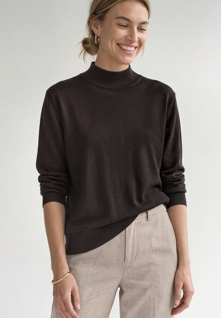 Street One Rollkragenpullover mit Rollkragen Braun – Ansicht 3