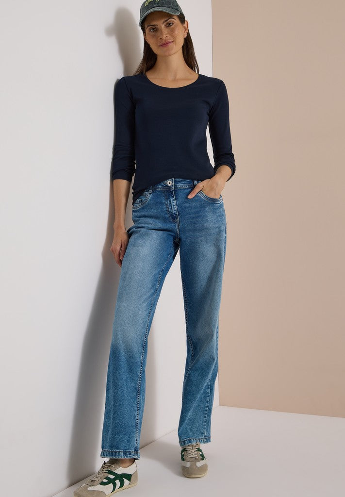 CECIL Langarmshirt Style Pia Universal Blue Blau – Ansicht 3