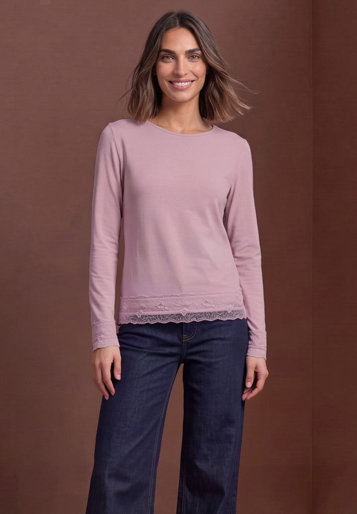Street One Langarmshirt mit Boat Neck Quiet Rose Rosa – Ansicht 2
