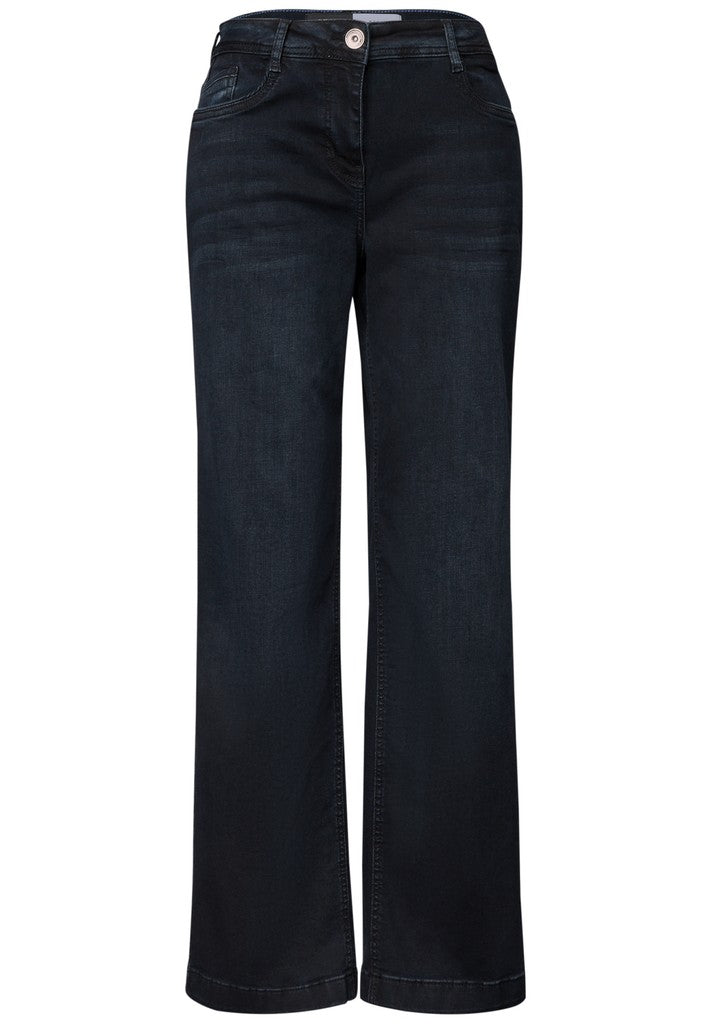 CECIL Jeans Style Neele Blue Black Used Wash Navy