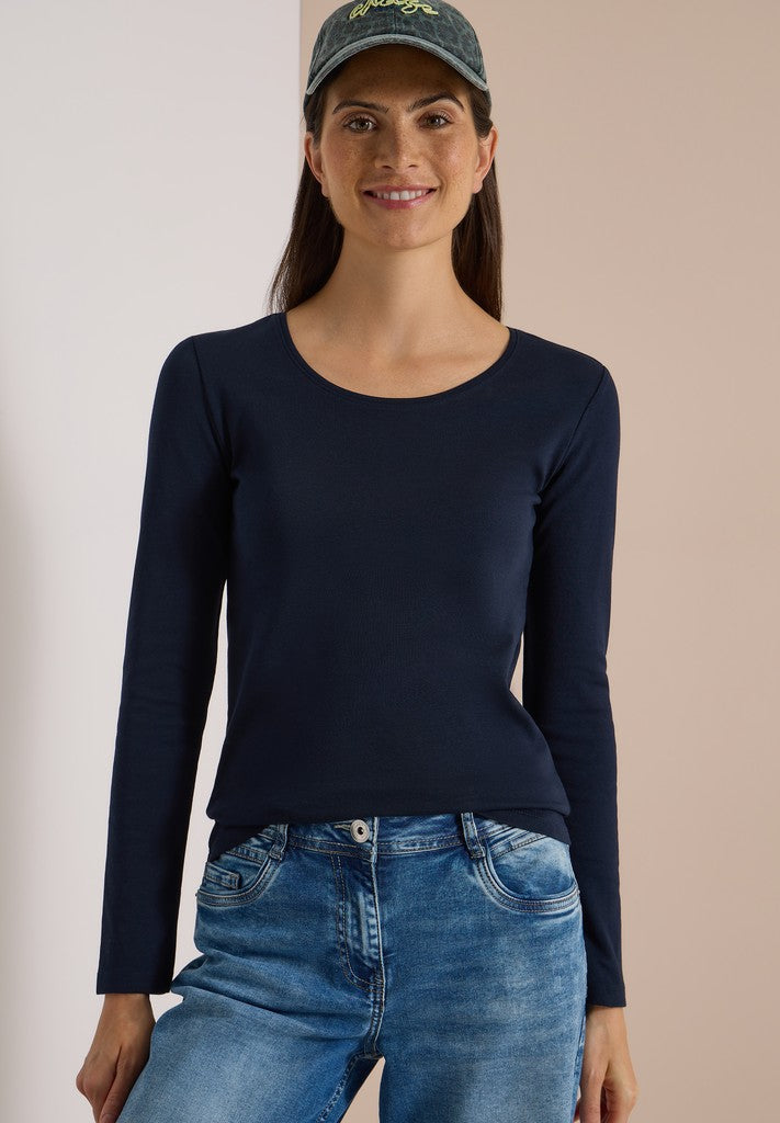 CECIL Langarmshirt Style Pia Universal Blue Blau – Ansicht 2