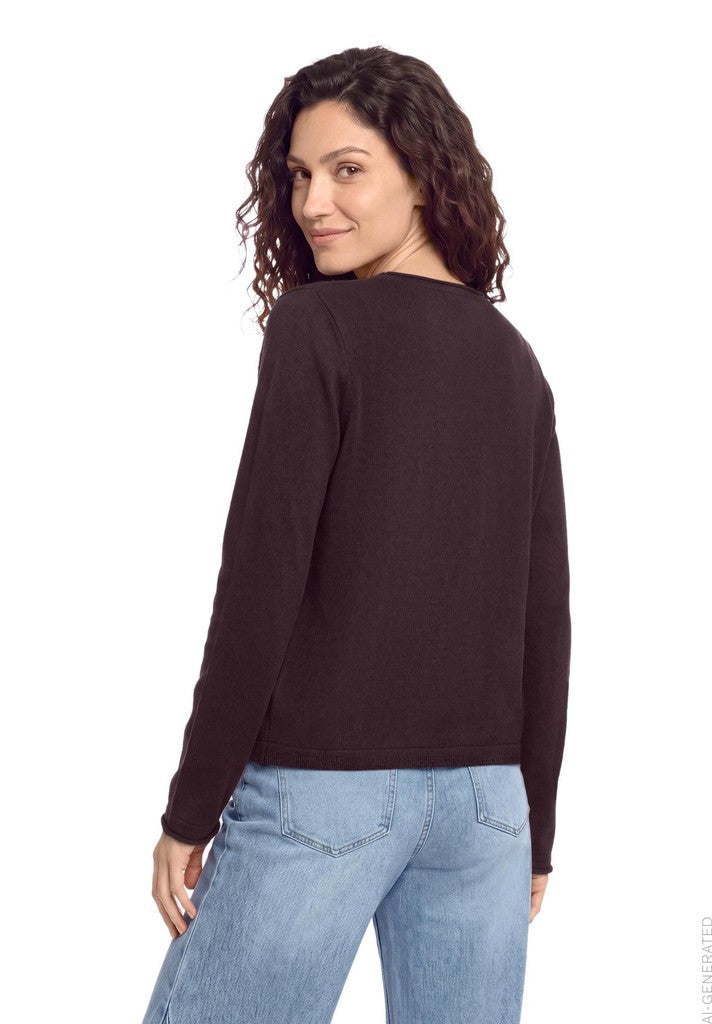 Cartoon Pullover Dark Dahlia – Ansicht 4