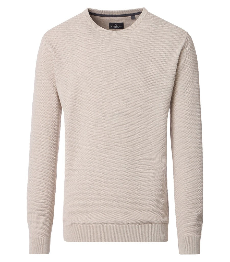 CASA MODA Strickpullover O-Neck Snos Weiß