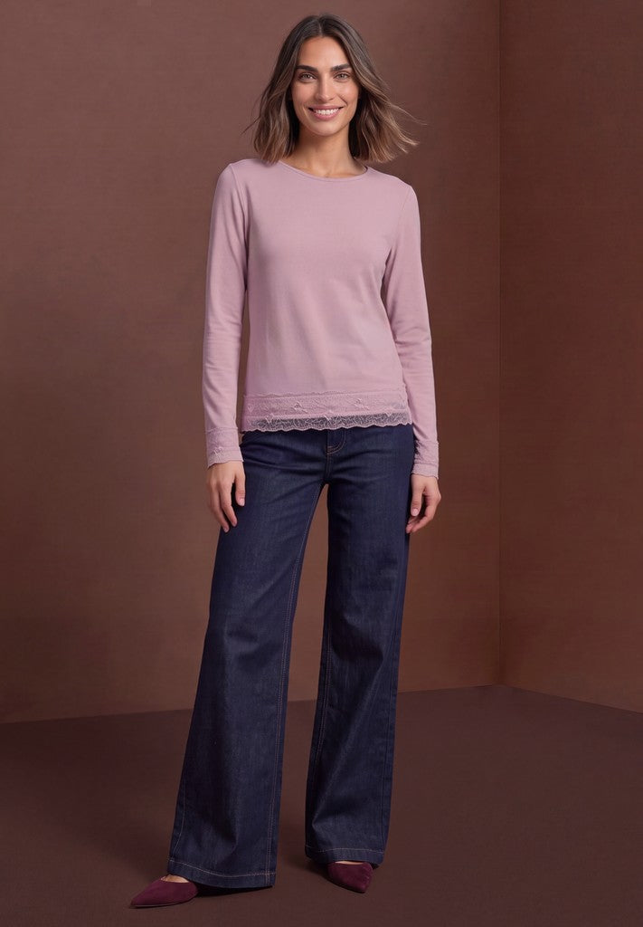 Street One Langarmshirt mit Boat Neck Quiet Rose Rosa – Ansicht 3