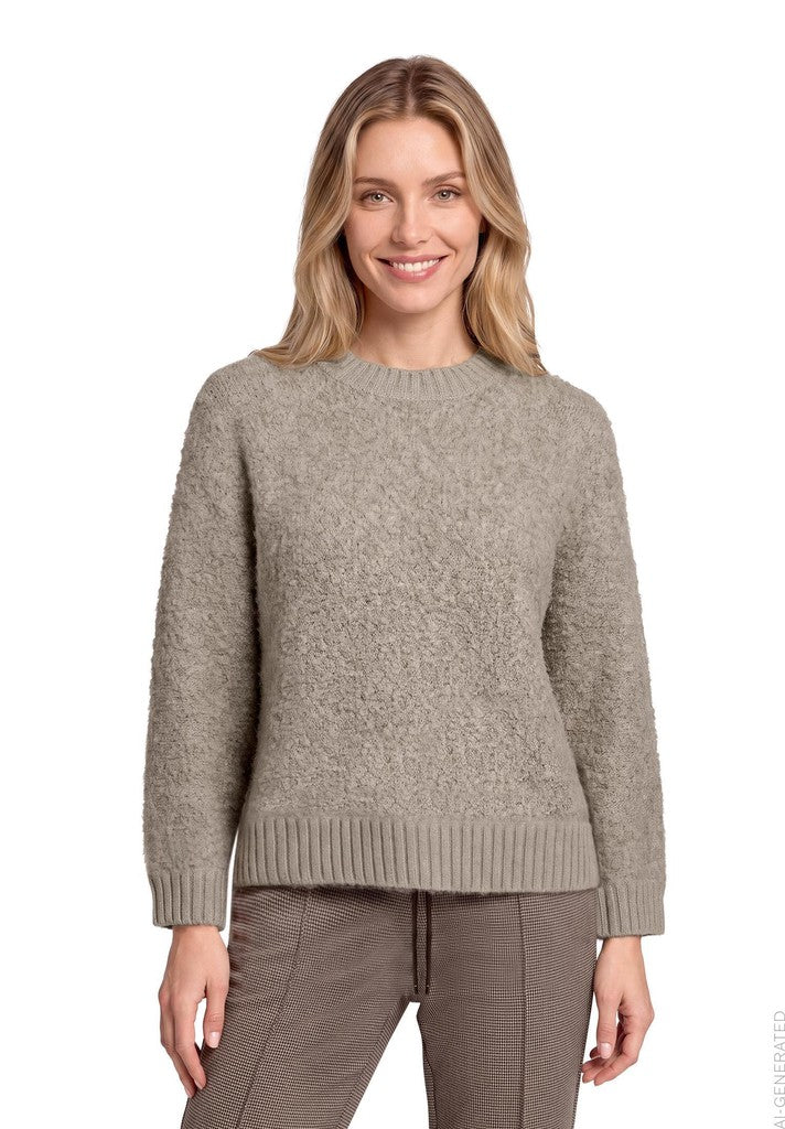 Betty & Co Strickpullover Taupe Melange Beige – Ansicht 2