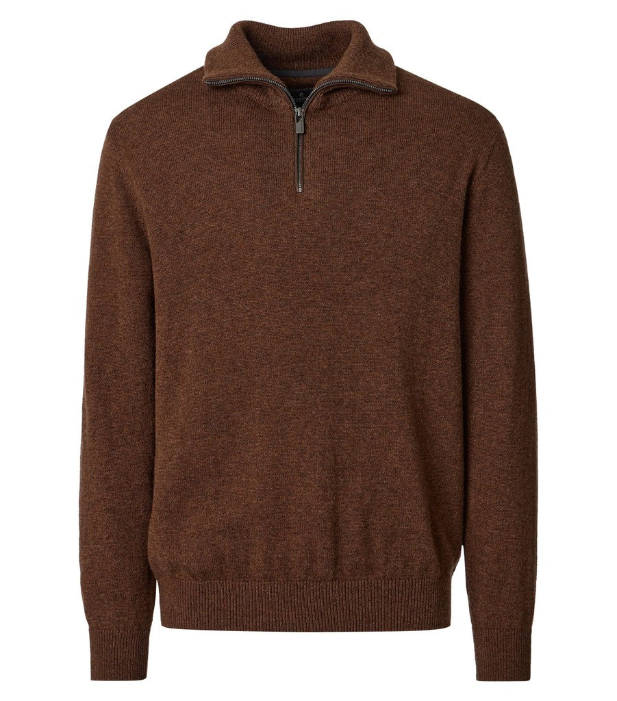 CASA MODA Strickpullover Troyer Braun