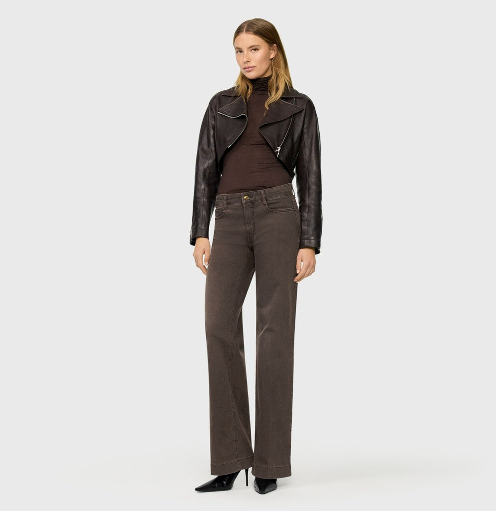 MAC Straight Leg Jeans Wide Authentic Stretch Braun – Ansicht 3