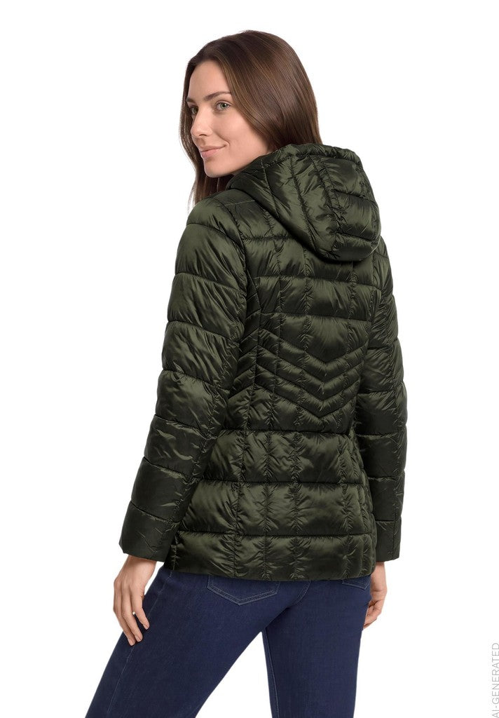 Betty Barclay Jacke Watte Dunkelbraun Oliv – Ansicht 4