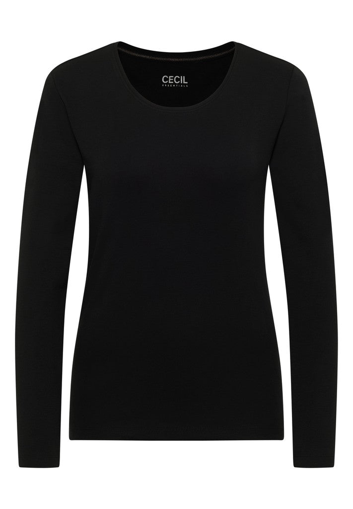 CECIL Langarmshirt Style Pia Black Schwarz
