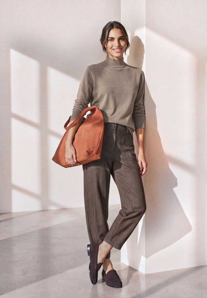 Street One Rollkragenpullover mit Turtle Neck Sanded Amber Mel – Ansicht 3