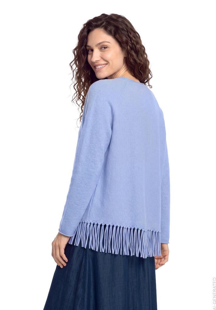 Cartoon Pullover Blau – Ansicht 4