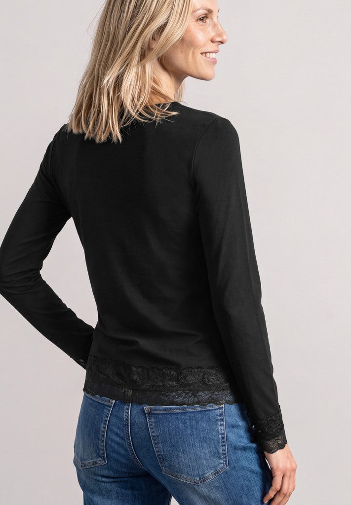 Street One Langarmshirt mit Boat Neck Black Schwarz – Ansicht 4