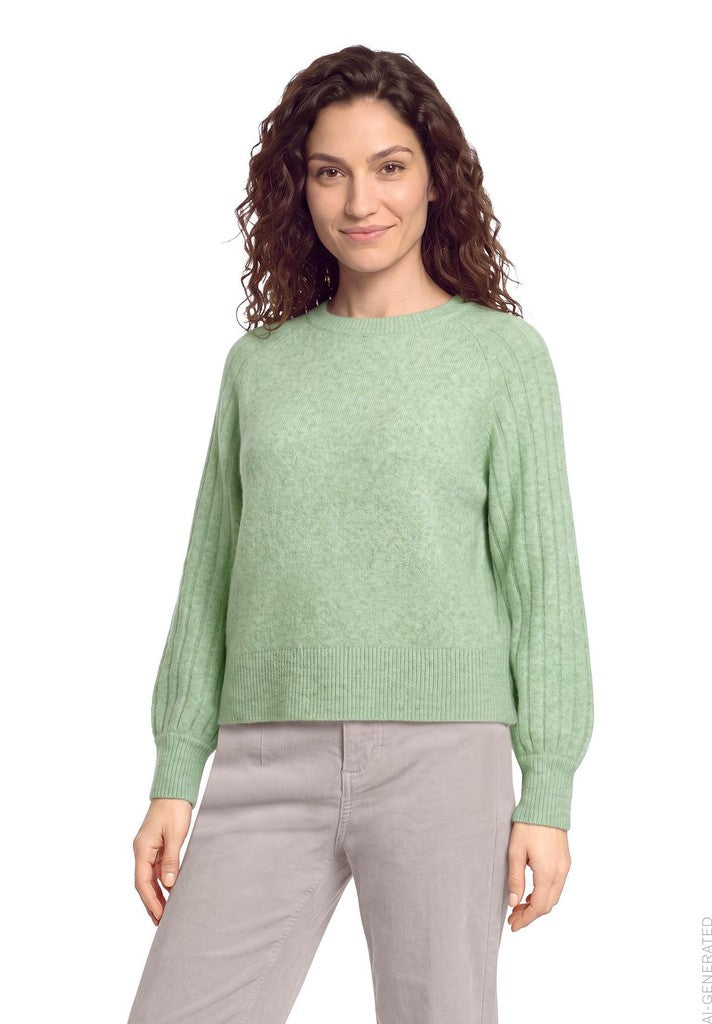 Cartoon Pullover Grün – Ansicht 2