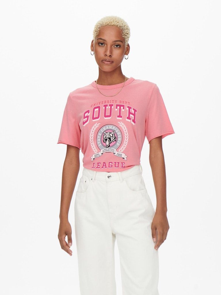 ONLLUCY BOXY S/S UNIVERSITY TOP BOX JRS