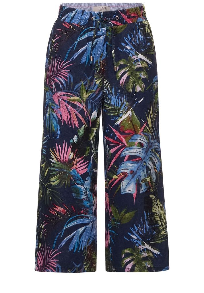 Leinenhose mit Print