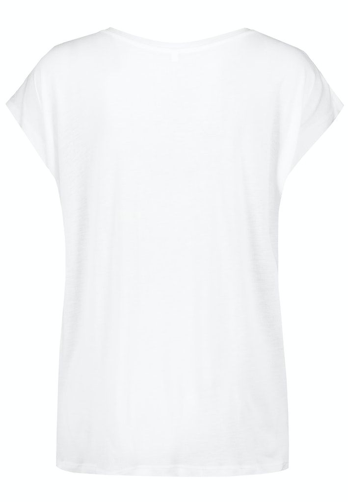 Shirt, angeschnittene Ärmel,weiter Style, Rundhals mit Blende,Druck: "pina colada,yeah vitamins, cute&fruity"