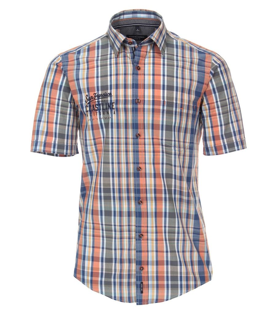 Gepeachtes Hemd Halbarm kariert