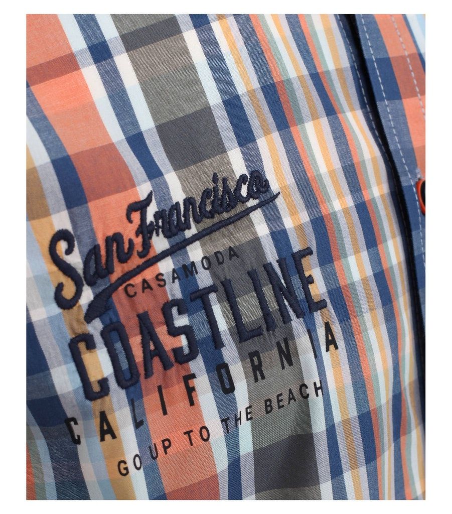 Gepeachtes Hemd Halbarm kariert