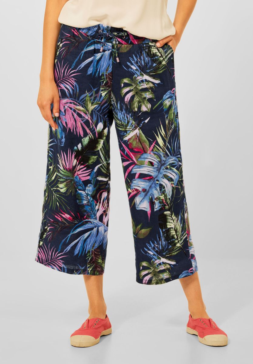 Leinenhose mit Print