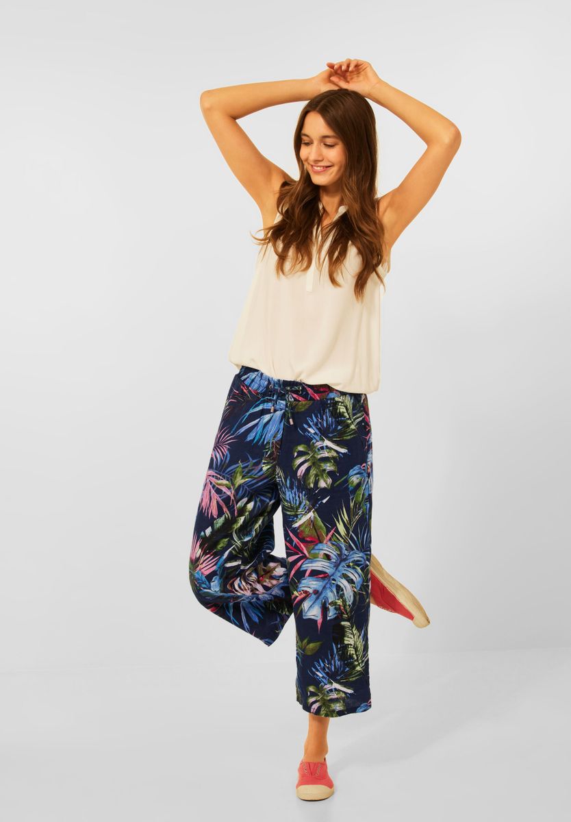 Leinenhose mit Print